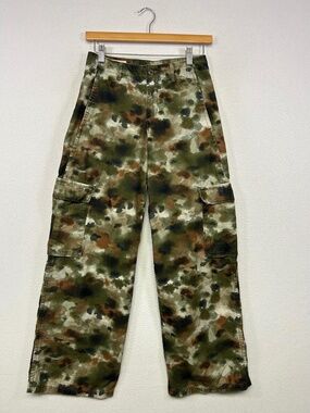 Streetwear Gorpcore Levi's Premium Women 23 Green Camo Straight Cargo Pants